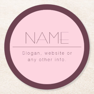 Customizable Modern Text w/Border Round Paper Coaster