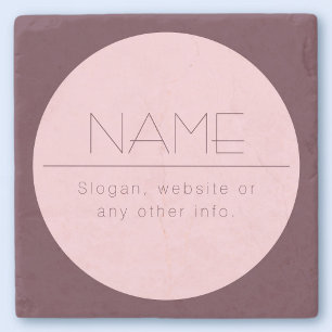 Customizable Modern Text w/Border Stone Coaster