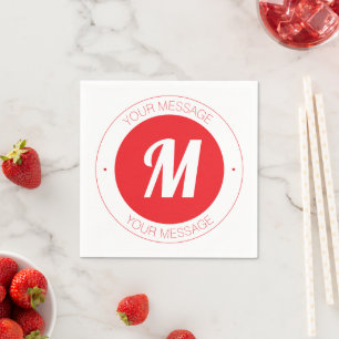 Customizable Monogram & Circular Text Template Napkin
