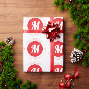 Customizable Monogram & Circular Text Template Wrapping Paper