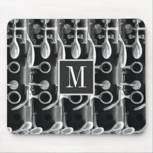 Customizable Monogram Clarinet Mouse Pad