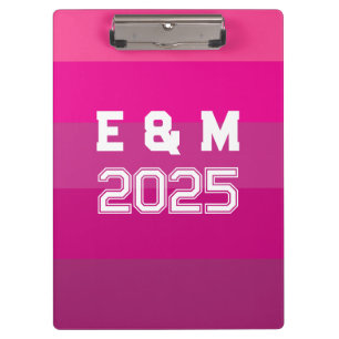 "customizable monogramm and years clipboard