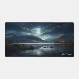 Customizable Moonlight Night Landscape Desk Mat 