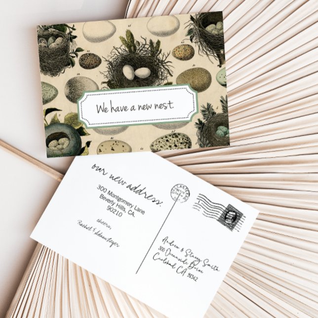 Customizable Moving Announcement // Vintage Bird Postcard (Creator Uploaded)