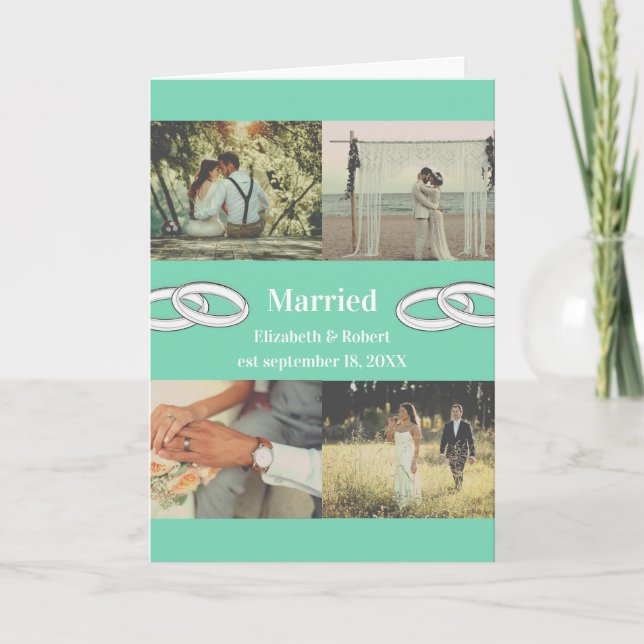 Customizable Multi Photo Wedding Family Gift  Card (Front)