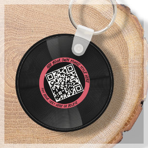 Customizable Music Promotional QR Code   Keychain