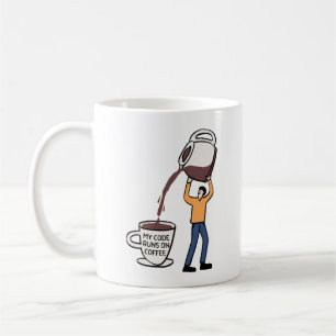 CUSTOMIZABLE MY CODE RUNS ON COFFEE  COFFEE MUG