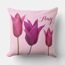Customizable name Amy pretty pink tulips floral