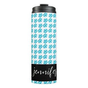 Customizable name Blue pearl pattern  Thermal Tumbler