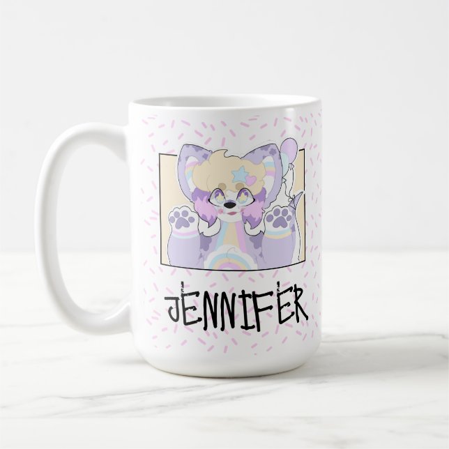 Customizable Name, Furry Clown Mug (Left)
