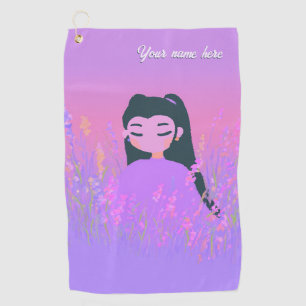 Customizable Name Golf Girl Lavender Daydream Towel