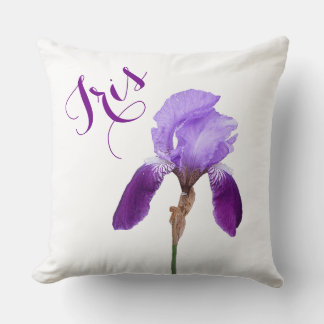 Customizable name Iris pretty purple floral simple Cushion