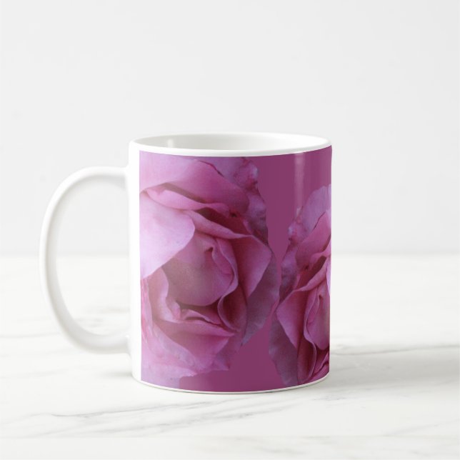 Customizable name Karen pretty pink rose floral Coffee Mug (Left)