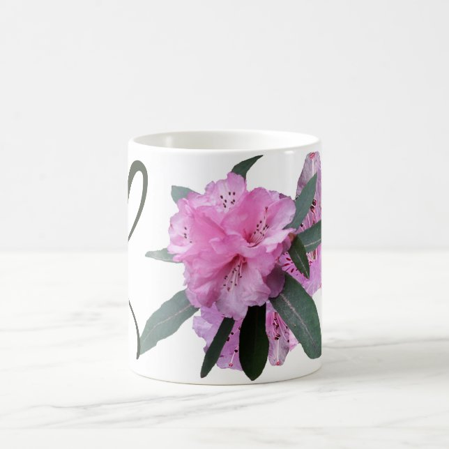 Customizable name Lizzie pretty pink L monogram  Coffee Mug (Center)