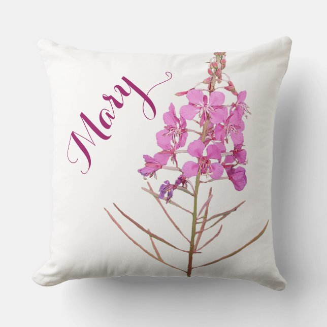 Customizable name Mary pretty pink floral stylish Cushion (Front)