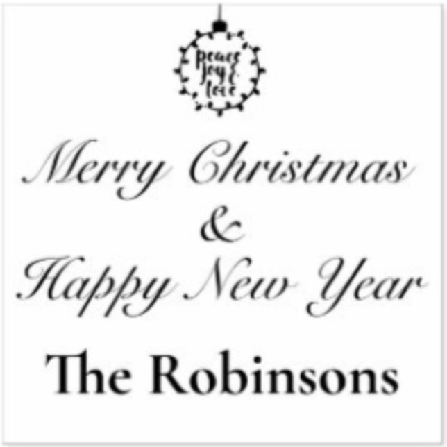 Customizable Name Merry Christmas & Happy New Year Rubber Stamp (Creator Uploaded)