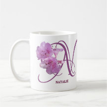 Customizable name Natalie pretty pink floral art