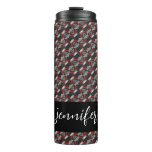 Customizable name Seamless grey pattern Thermal Tumbler