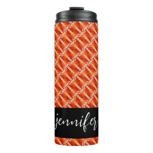 Customizable name Seamless orange pattern Thermal Tumbler