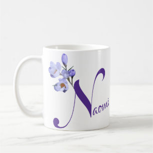 Customizable Naomi name pretty purple crocs floral Coffee Mug