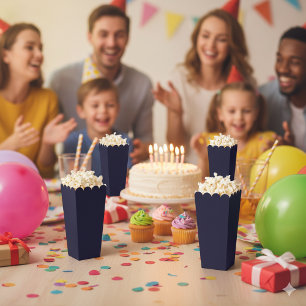 Customizable Navy Blue Simple Attractive Popcorn Favour Box