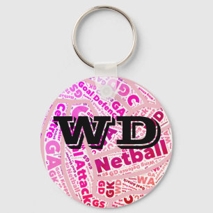 Customizable Netball Player Position Ball Design Key Ring