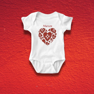 Customizable New Mexico Zia Heart Baby Bodysuit