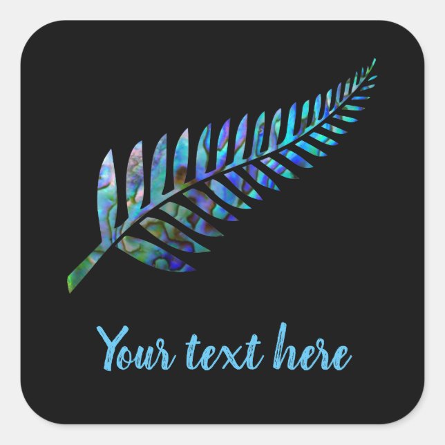CUSTOMIZABLE NEW ZEALAND KIWI FERN PAUA STICKER (Front)