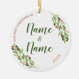 Customizable Nicknames First Christmas Ceramic Ornament