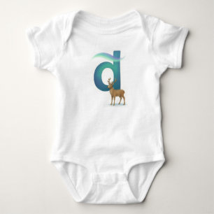 Customizable Northern Lights Letter D Deer Baby Bodysuit