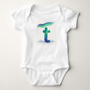Customizable Northern Lights Letter T Tundra Baby Bodysuit