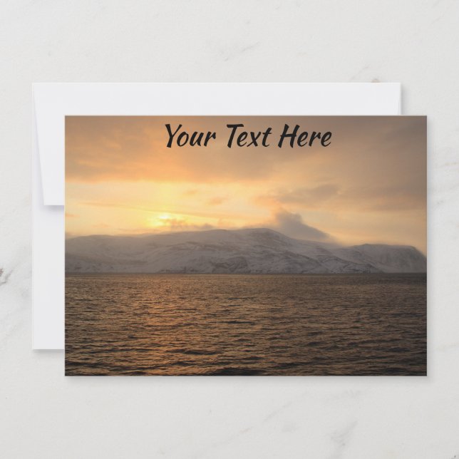 Customizable Norway winter coast Card (Front)