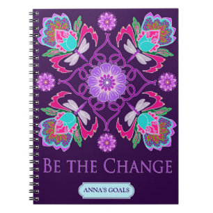Customizable Notebook - Be The Change - Dragonfly