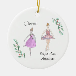 Customizable Nutcracker Flowers/Sugar Plum Ceramic Ornament