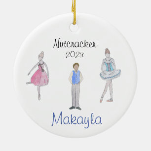 Customizable Nutcracker Fritz, Flower, Marzipan  Ceramic Ornament