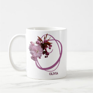 Customizable Olivia name pink rose flowers boho  Coffee Mug