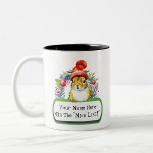 Customizable "On The 'Nice List'" Squirrel Mug