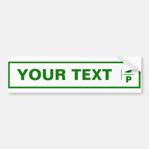 Customizable Palestine car registration plate.  Bumper Sticker