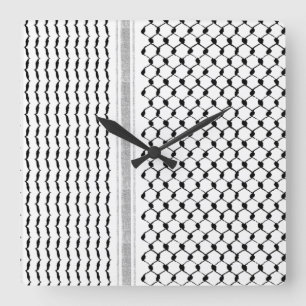 Customizable Palestinian Kufiya Acrylic Wall Clock