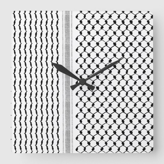 Customizable Palestinian Kufiya Acrylic Wall Clock (Front)