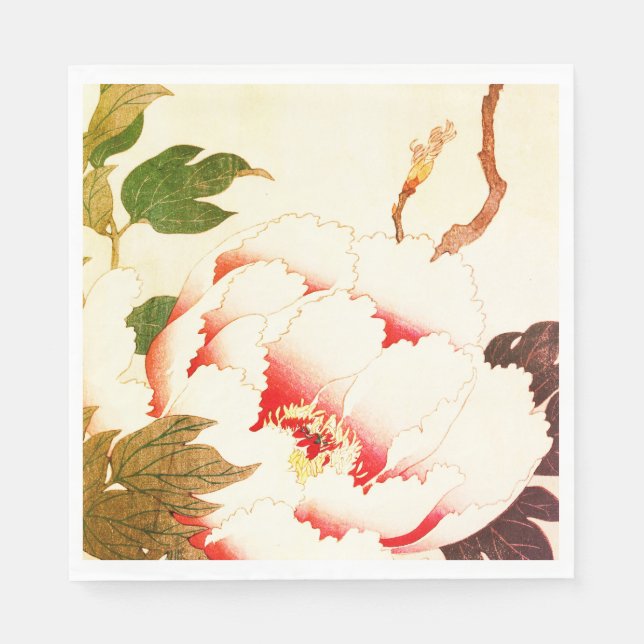 CUSTOMIZABLE PAPER NAPKIN WHITE FLOWER (Front)