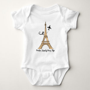 Customizable Paris Trip Chic Eiffel Tower Baby Bodysuit