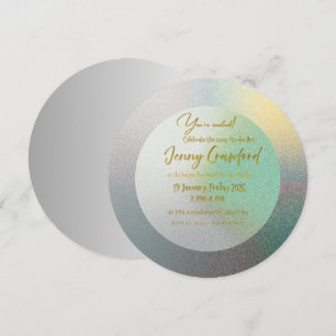 Customizable Pastel Gradient Round Wedding Brunch  Invitation