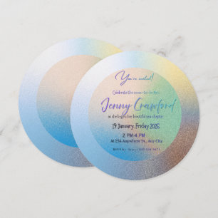 Customizable Pastel Gradient Round Wedding Brunch  Invitation