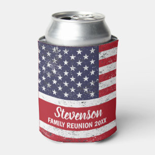  Customizable Patriotic Family Reunion Can Cooler