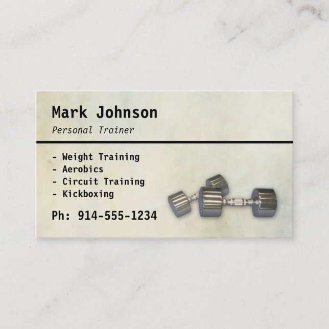 CUSTOMIZABLE Personal Trainer BC Business Card (Front)