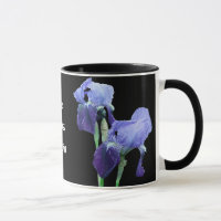 Customizable personalized blue iris flowers