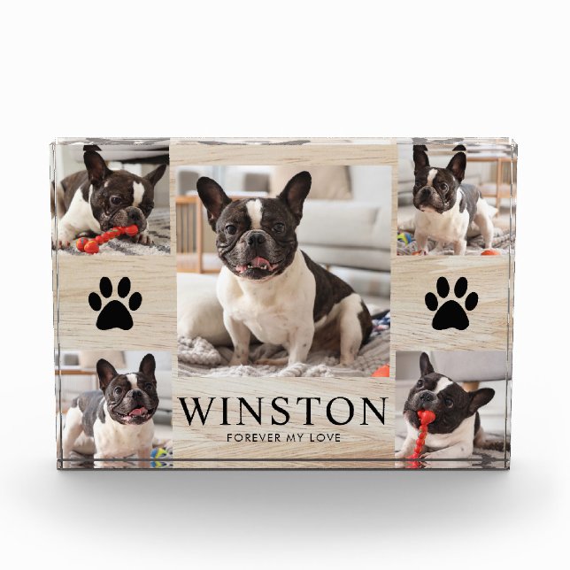 Customizable Pet Dog Memorial Keepsake Photo Block (Front)