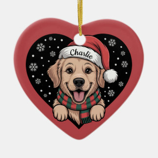 Customizable Pet Name Christmas Ceramic Ornament