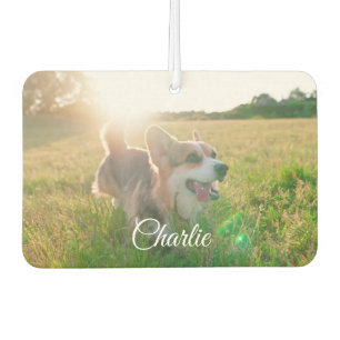Customizable Pet Photo Template & Text For Name Car Air Freshener